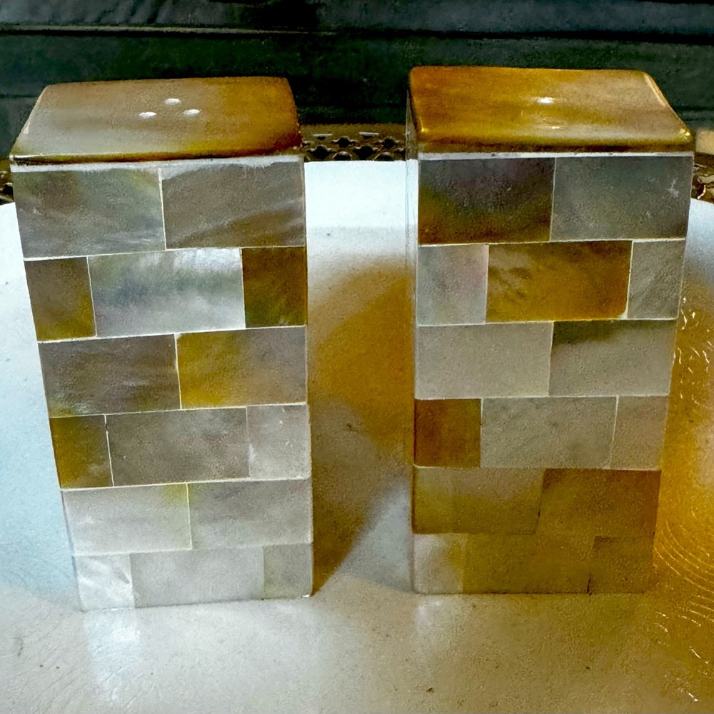 Vintage Mother of Pearl Salt and Pepper Shakers